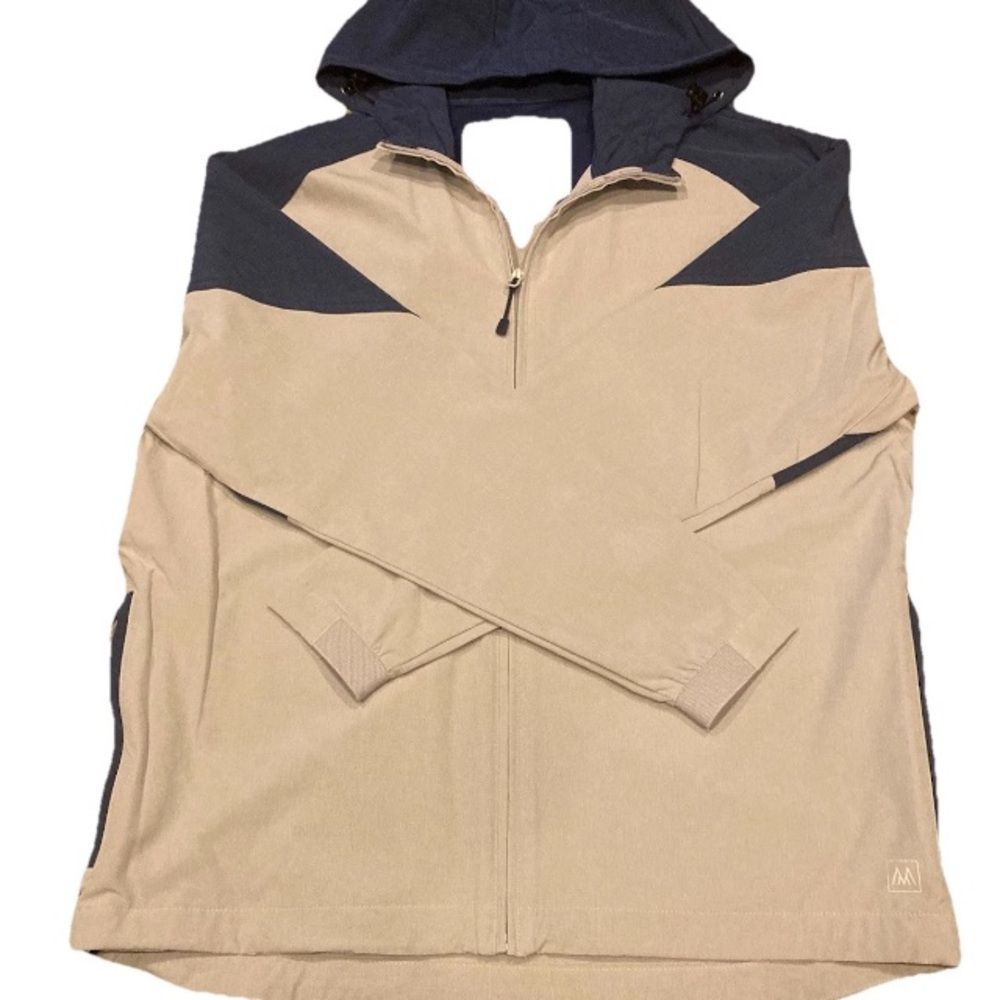 Mizzen and Main men’s medium gray/blue hooded windbreaker Golf
